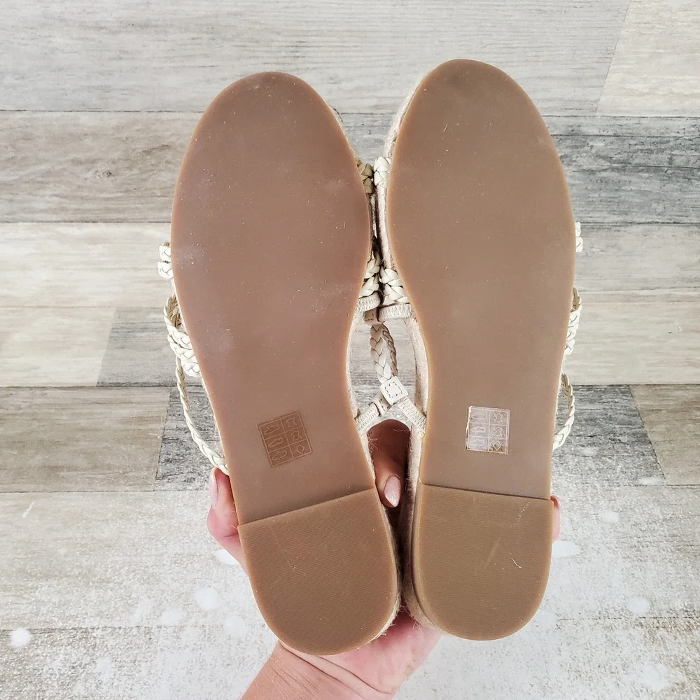 Madewell Bobbi Espadrille Womens Slide Sz 8 Comfort Alabaster Slip On Open Toe